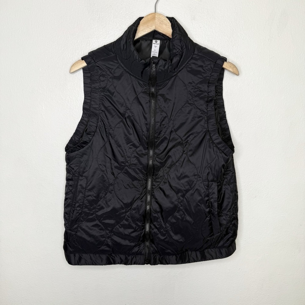 90 Degree By Reflex Black Freestyle Vest Womens Large Full Zip Mock Neck Pockets